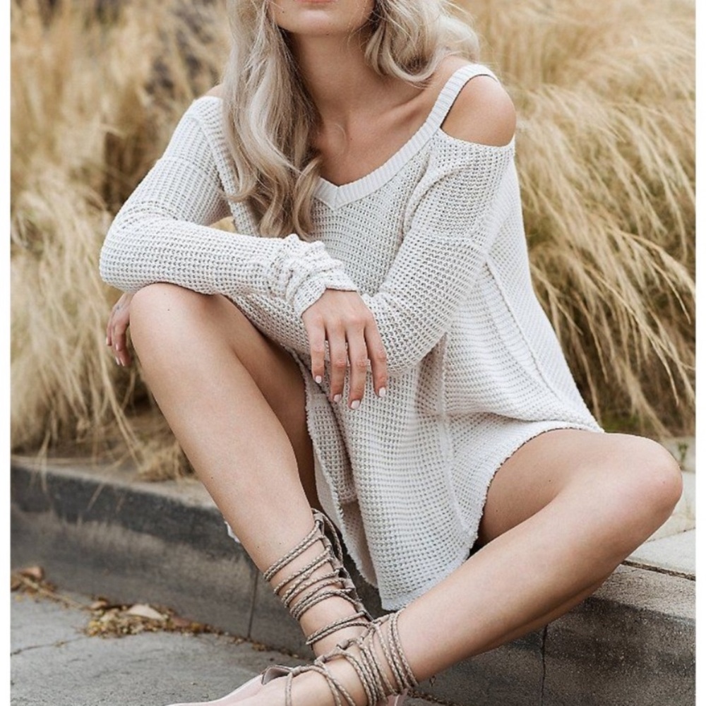 Free People Moonshine Cold Shoulder Sweater